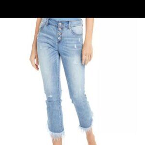 INC Frayed Bottom Button Fly Jeans Sz 16